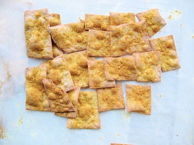 top down shot of Whole-Grain Sourdough Crackers