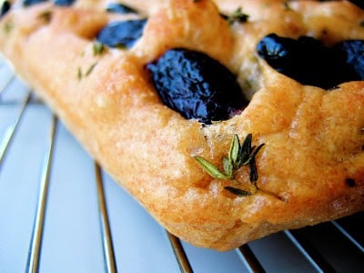 close up of sourdough focaccia