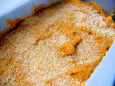 sweet potato mix in a bread pan