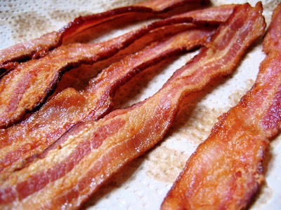 strips of cooked bacon