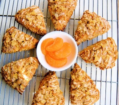 wire rack with scones on it