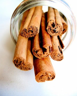 jar of cinnamon sticks