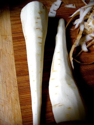 shot of parsnips