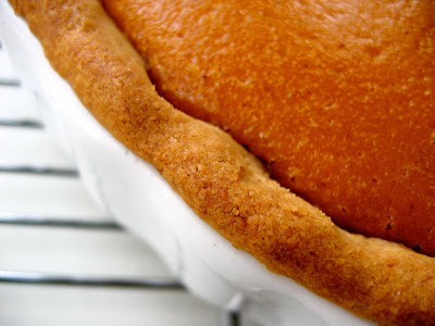 close up of crust of pumpkin tart