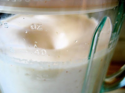 almond milk in a blender
