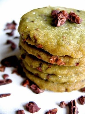 stack of delicious matcha wafers