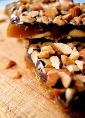 rum toffee on a chopping board