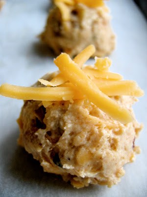 scone with cheese on top 