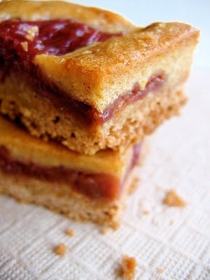 stacked rhubarb squares