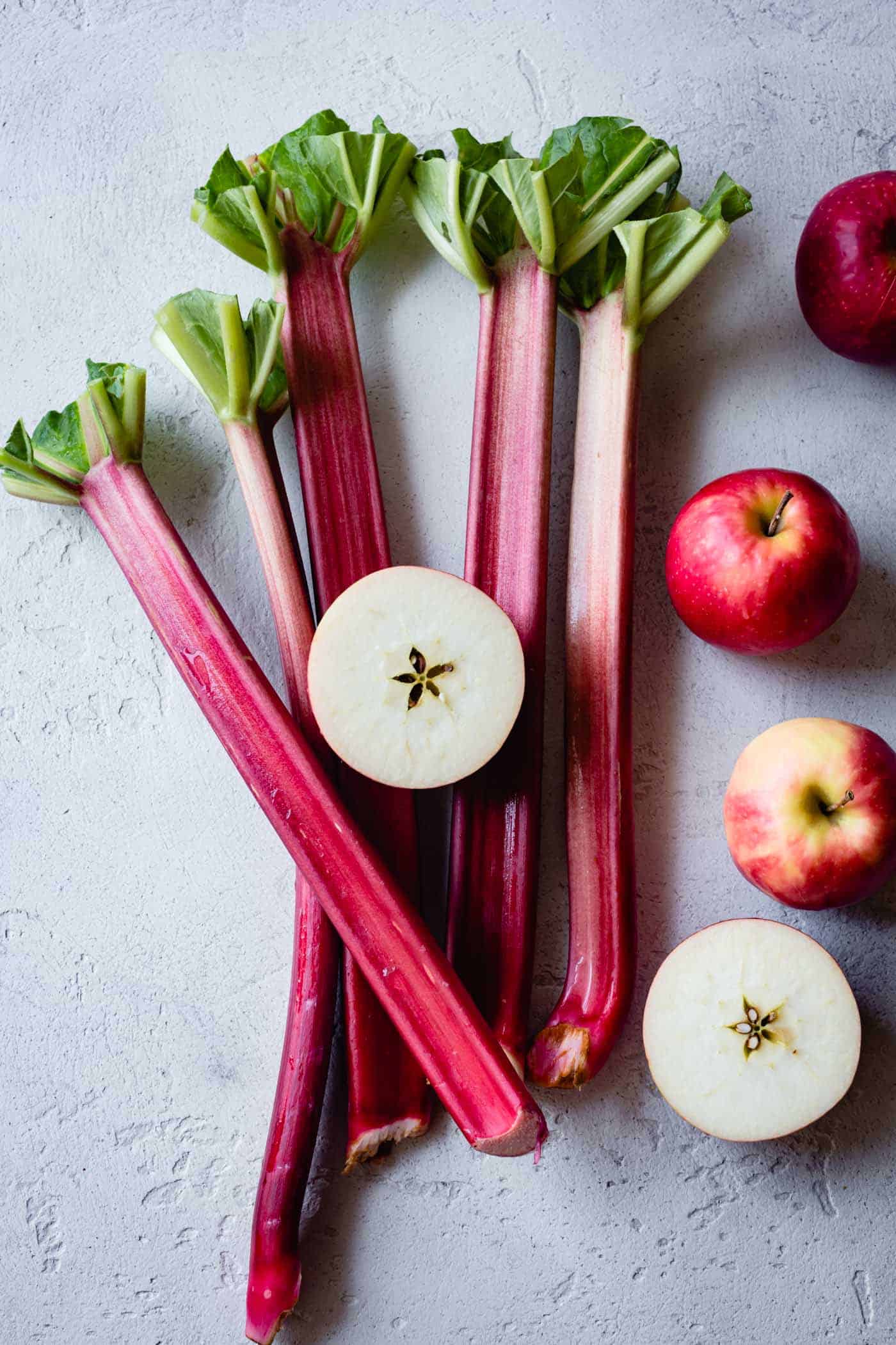 apples and rhubarb