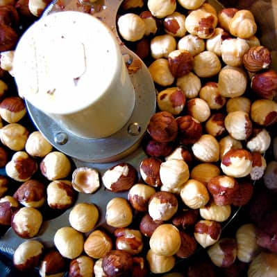 hazelnuts in a blender