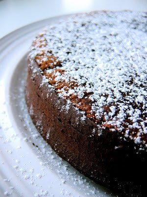 vegan chocolate cake on a dish