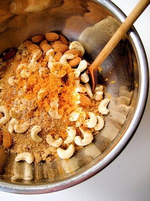 dry ingredients being mixed