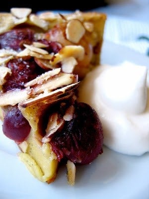close up of clafoutis slice
