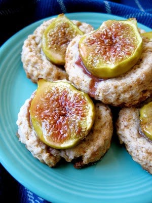 delicious fig and ginger scones on a plate