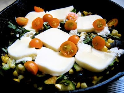 veggies cooking in a pan 