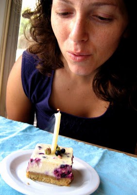 alanna blowing out a candle on a cake