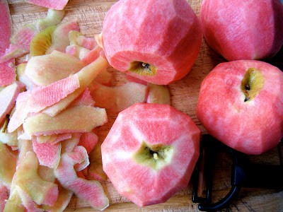 apples being peeled
