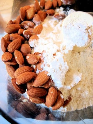 almonds and flour in a bowl