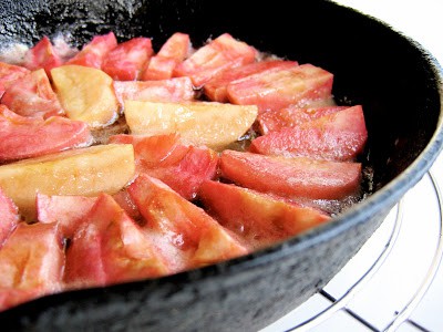 apples cooking in a pan