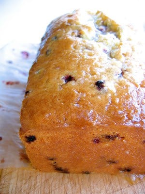 loaf of tea cake on a board