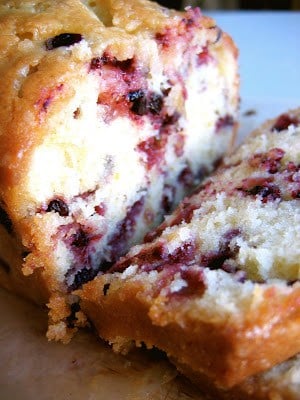 slices of lemon huckleberry tea cake