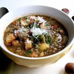 bowl of hearty lentil soup