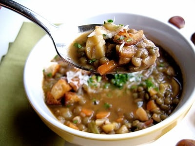 spoonful of lentil soup 