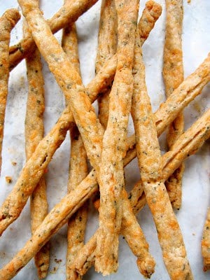 top down shot of cheese straws