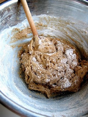 cookie dough being mixed 