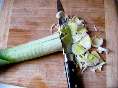 vegetables being chopped 