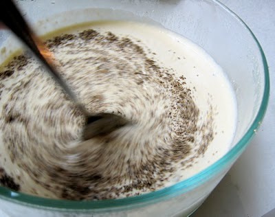 ice cream mix being stirred