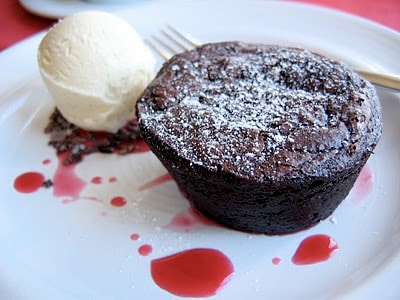 brownie cake with scoop of ice cream