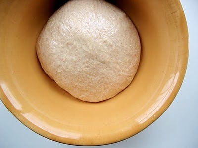 ball of dough in a bowl 