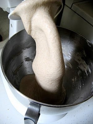 dough being mixed 