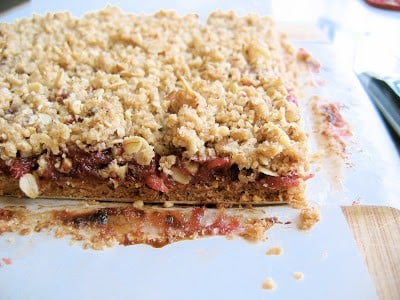 a slab of rhubarb crumble 