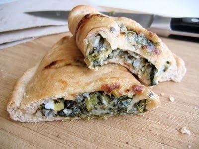 Herbed Spinach and Goat Cheese Calzone