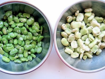 two bowls of fava beans 
