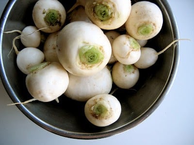 raw turnips in a bowl