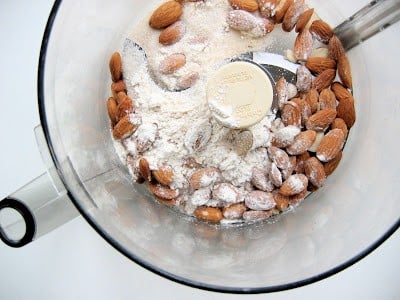 almonds in a mixer 