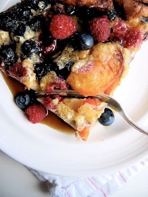 fork slicing into oven pancake