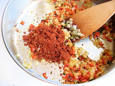 spices being cooked in a pan