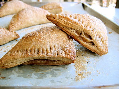 apple turnovers on a baking tray