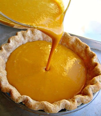 pie mix poured into crust