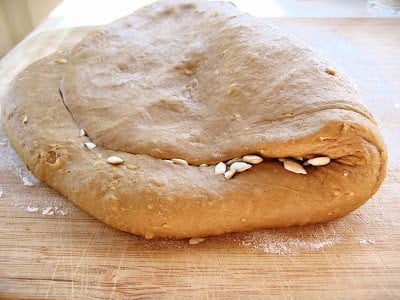 dough being folded 