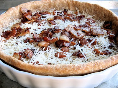 bacon on top of quiche 