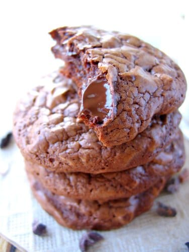 stack of gluten free brownie cookies 