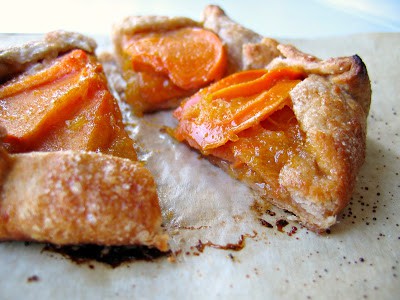 persimmon galette cut in half 