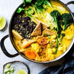 Vegan Coconut Curry Noodle Soup {gluten-free}