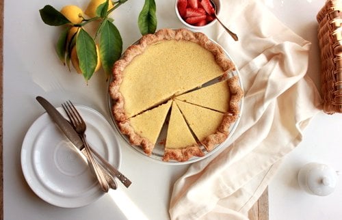 pie on a table 